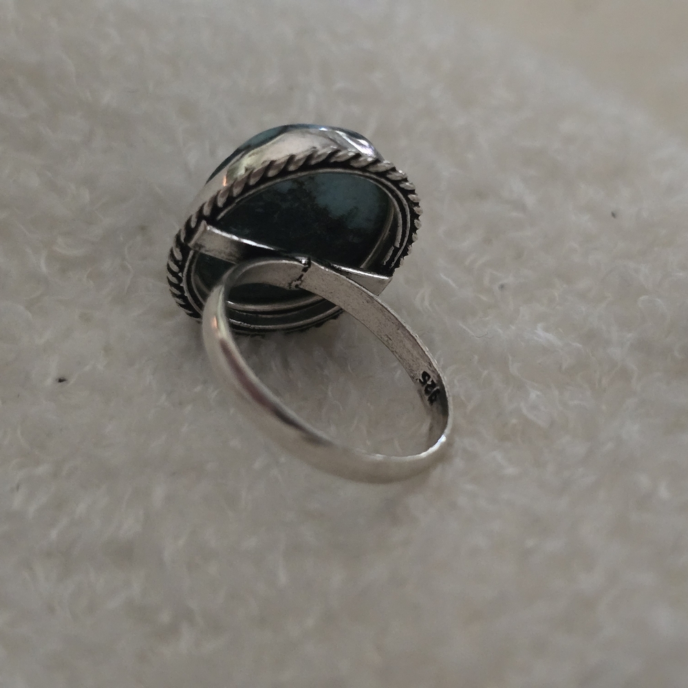 Turquoise Stone Silver Ring - Picture 8 of 9